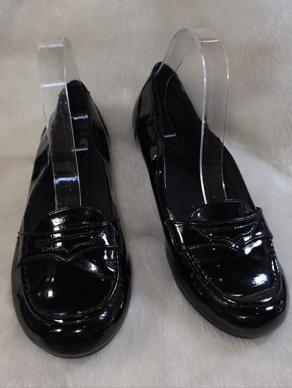 Predictions Safe-T-step Womens Black Patent Slip-on Loafers - Picture 3 of 10